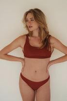 nachhaltiger Bandeau-Bikini rostrot eco fair kaufen